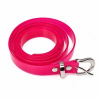 Pinker transparenter Gürtel mit silberfarbener Schnalle