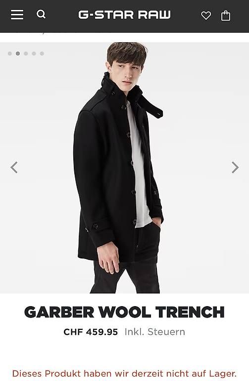 Cappotti: G-Star Garber Wool Trench Coat – Usato da Bern venduto da FeSe