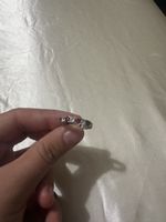 Bague avec cristaux rouge et blanc 