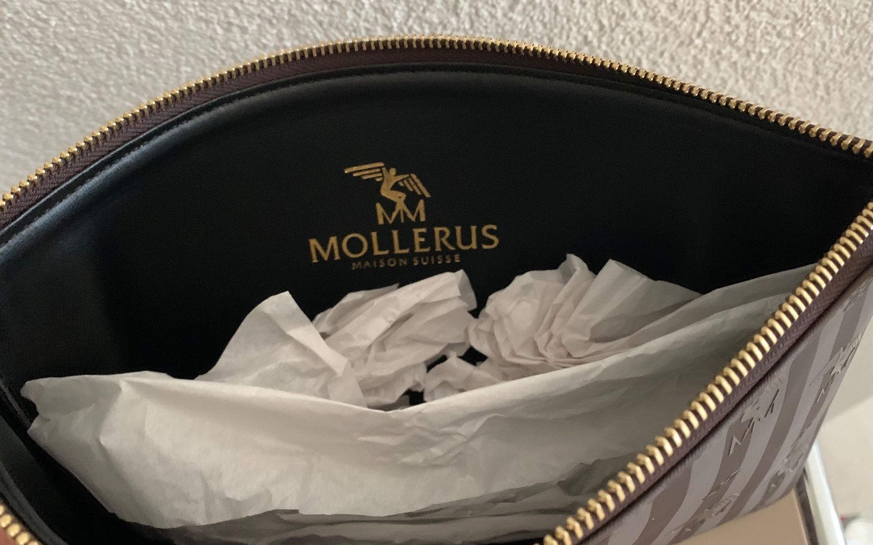 Maison Mollerus Taschen für Damen: MAISON MOLLERUS Pochette chocolate gold, NEU – Neu und originalverpackt aus Mettmenstetten von srca 2