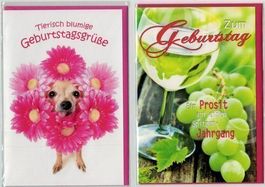 10 Geburtstagskarten diverse Motive