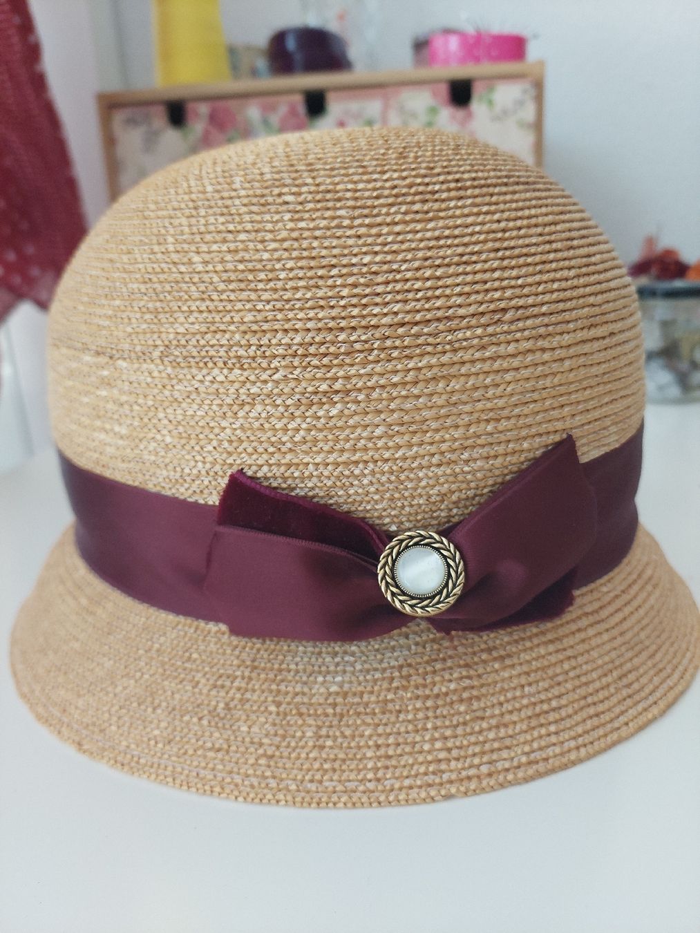 Hüte, Mützen & Caps: Risa Cloche aus Weizenstroh – Gebraucht aus Luzern von Sissouuu