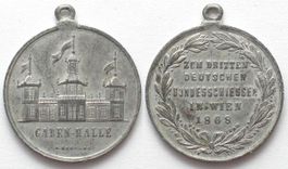 3. Bundesschiessen Wien 1868 Zinn v. Brunner 33mm