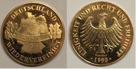 Münze "Deutschland wiedervereinigt" 1990 4