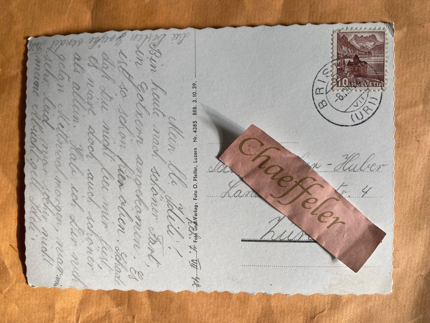 Ansichtskarten: 1942  Maderanertal Golzerensee – Gebraucht aus Zürich von Chaeffeler 1