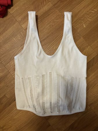 Crop Top Damen Grösse M Creme gestreift neu