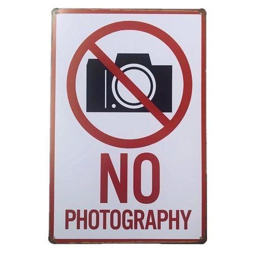 Insegne: Blechschild - NO PHOTOGRAPHY – Nuovo e nell'imballaggio originale da Buchs SG venduto da Skullep 1