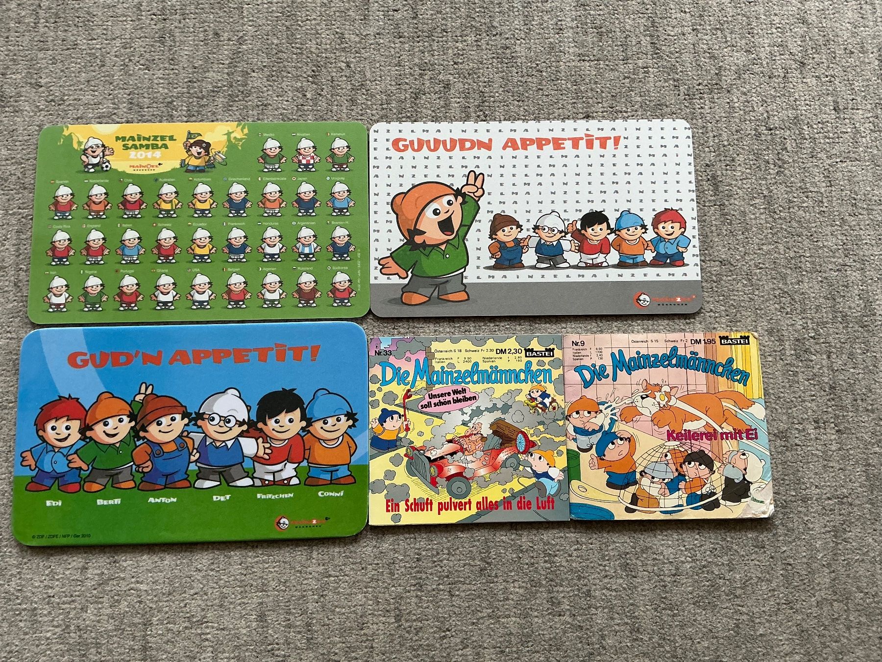 Libri: 3 Mainzelmännchen Frühstücks-Plättchen + 2 Büchlein – Usato da Jona venduto da Jancy60