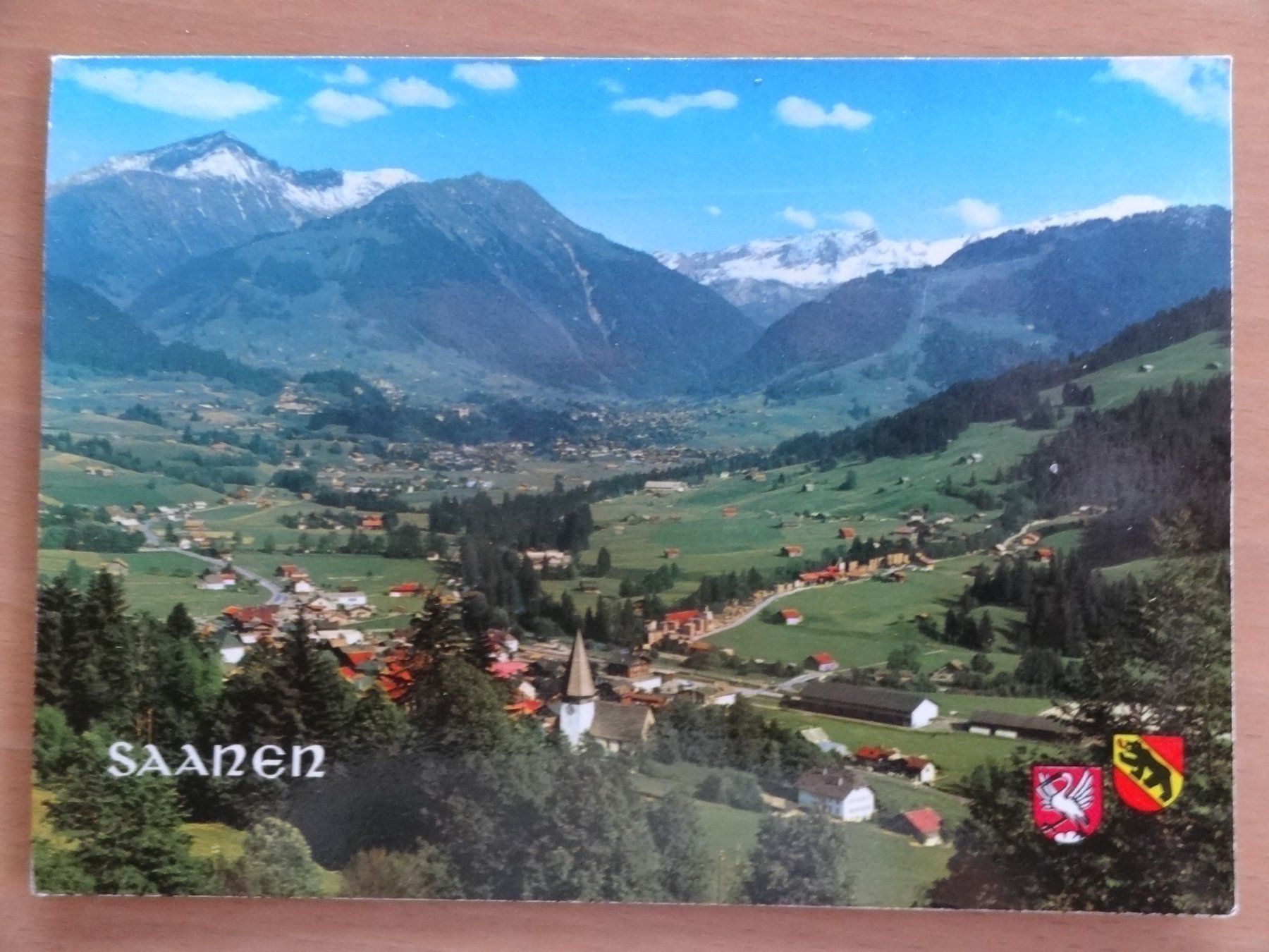Cartoline postali: Saanen - vue générale - 1984 – Usato da St Léonard venduto da Riglin