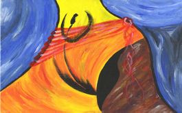 Acryl Zeichnung auf Papier: Korpus XX