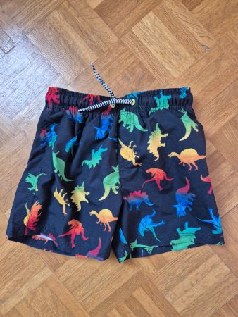Badehose mit Dino-Muster schwarz Grösse 110/116