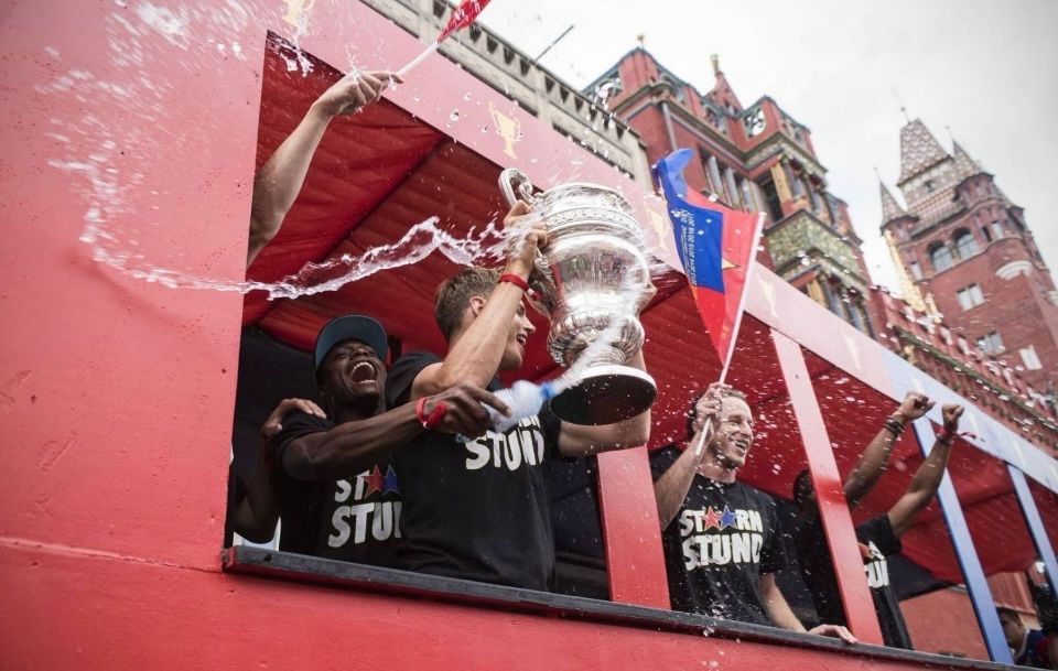 FC Basel Fahnen: FC Basel Fahne 20. Titel stärnstund – Gebraucht aus Emmenbrücke von Herzog07 5