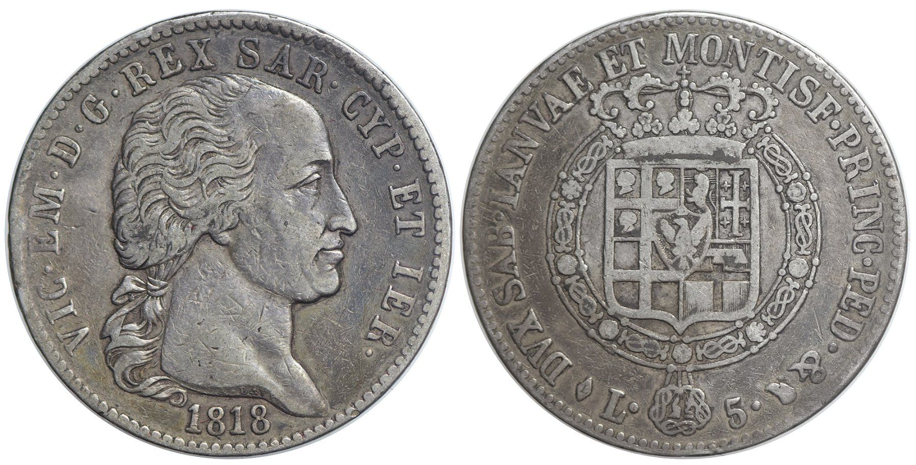 Tutti le monete: Italien, 5 Lire 1818 – Usato da Chiasso venduto da Novamarketing