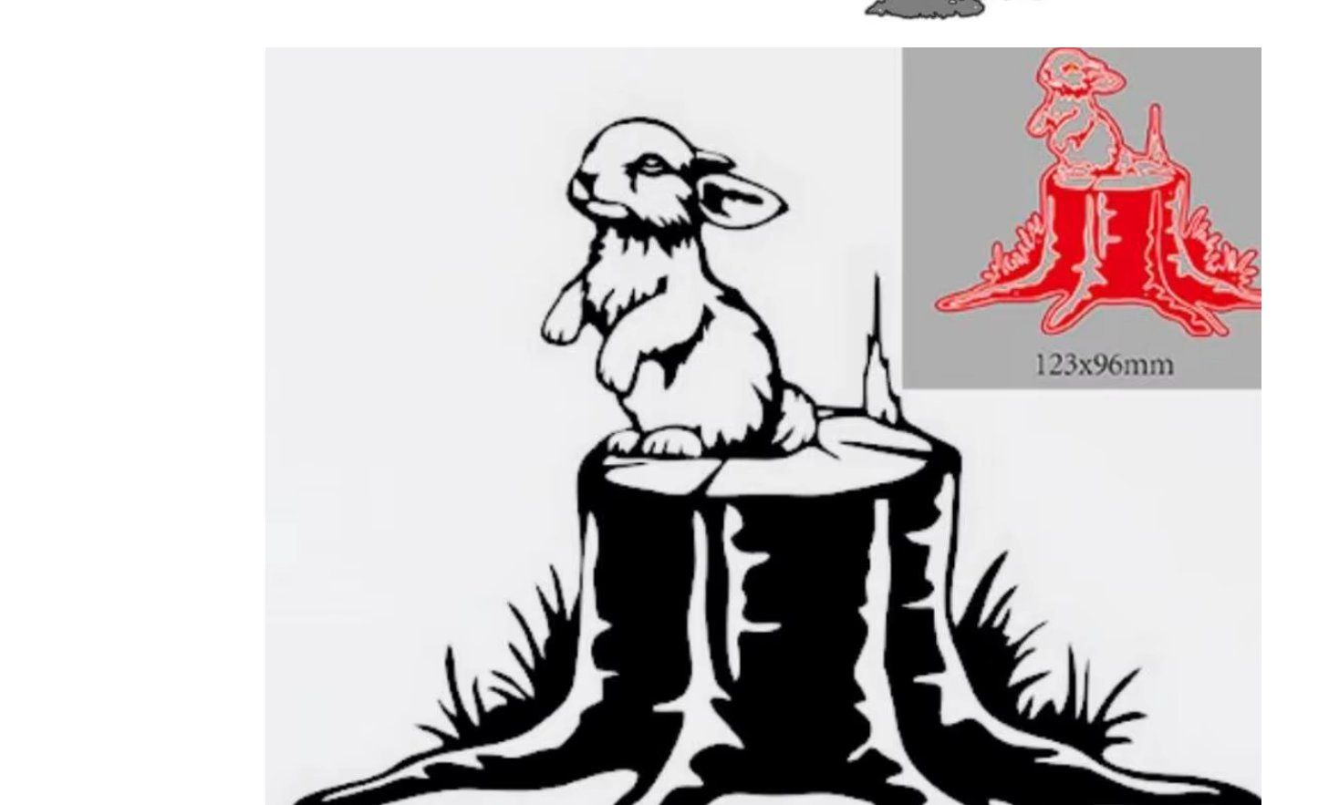 Pochoirs: Neue, grosse Stanzschablone Hase auf Baumstumpf – Neuf avec emballage d'origine à Effretikon par wenuss