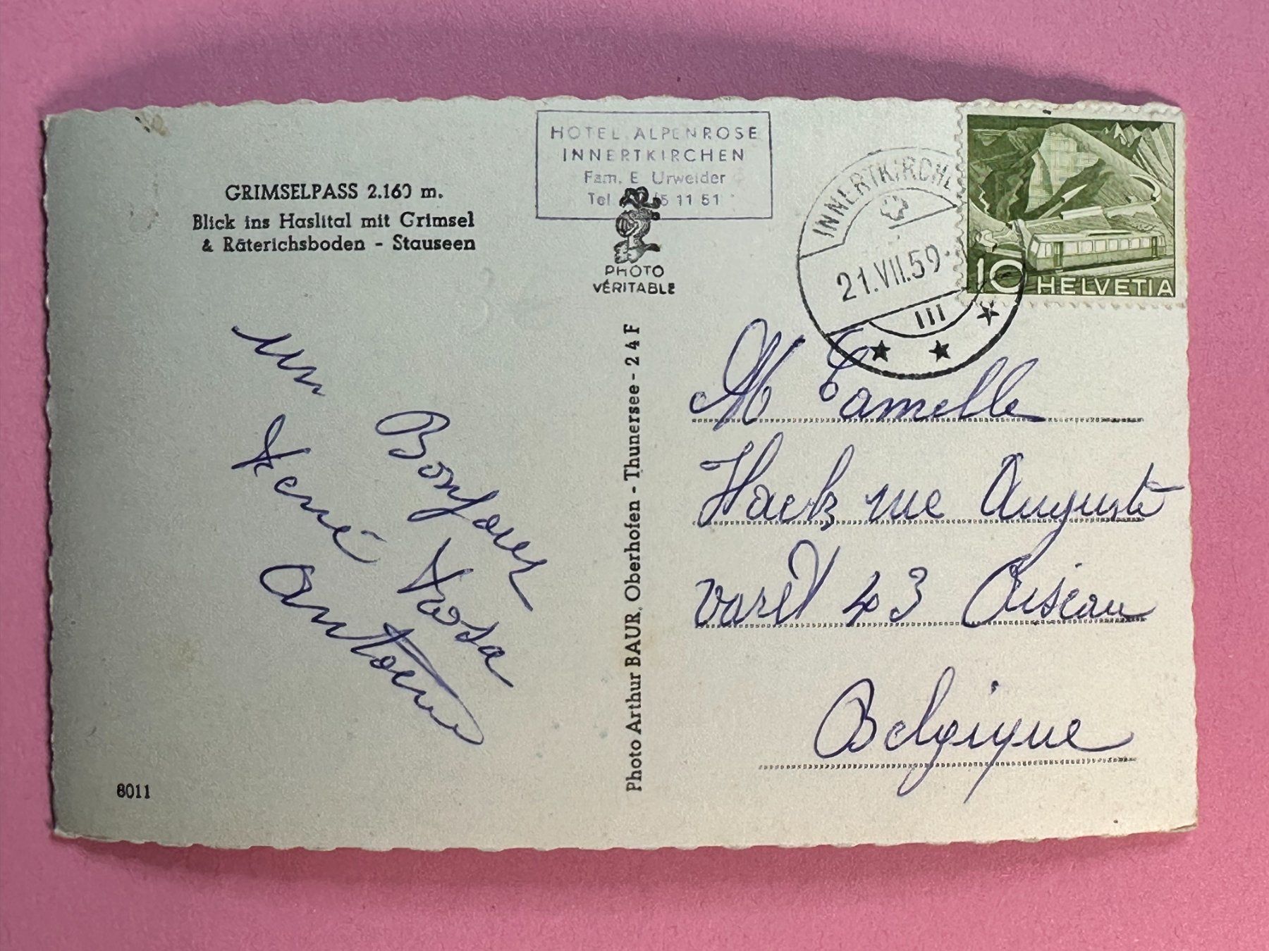 Cartoline postali: Grimselpassstrasse - Oldtimer-Bus - vor 1959 !!! – Usato da Steg VS venduto da danwer74 1