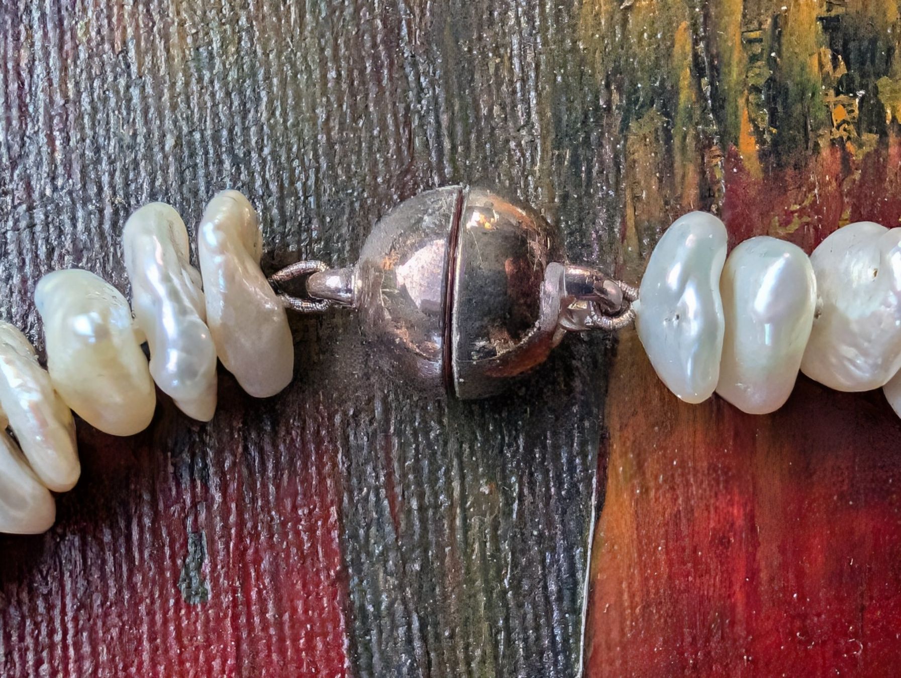 Catenine: Perlenkette mit Barockperlen und Magnetverschluss – Usato da Herisau venduto da apo_bxx7 2