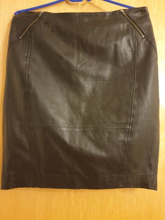 Jupe, 40, cuir souple, noire, Avant Première, avec doublure