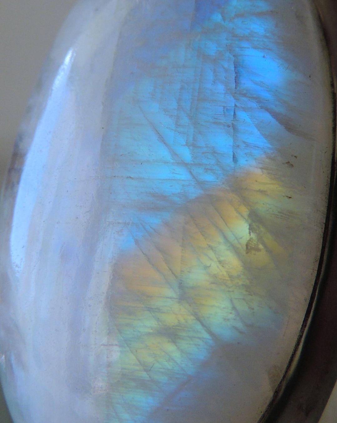 Anelli: Großer Silber 925 Rainbow Moonstone Fingerring Gr. 58 – Usato da Waldenburg venduto da schaller707 2