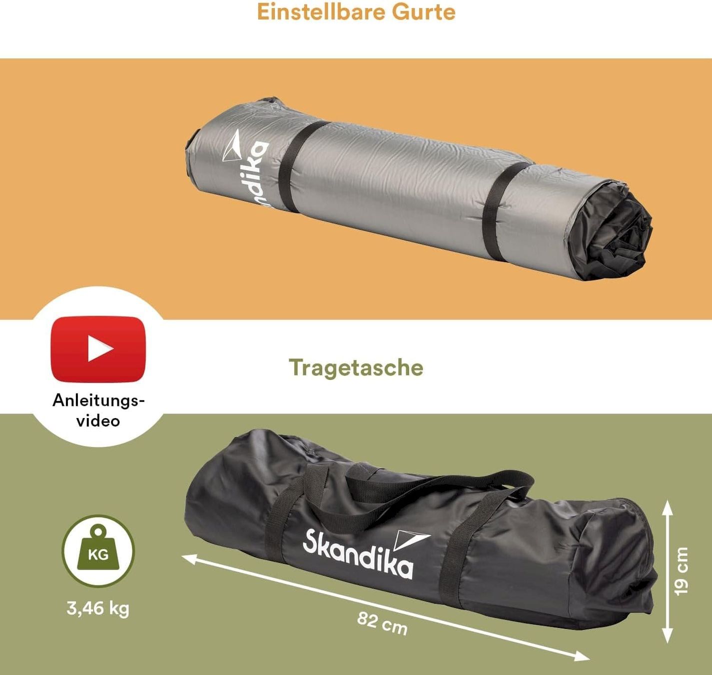 Tappetini fitness: Skandika Isomatte Easy 3D Premium Single – Nuovo e nell'imballaggio originale da Bottighofen venduto da zaap 2