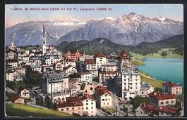St. Moritz-Dorf, Teilansicht mit Piz Lan