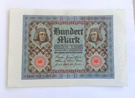 Reichsbanknote HUNDERT MARK 1920 unzirkuliert