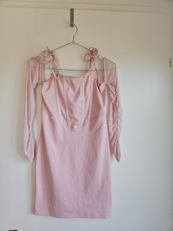 rosa Mini Kleid mit Ärmeln