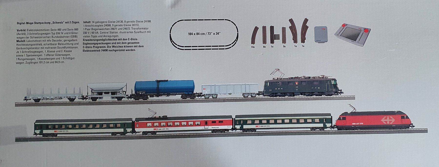 Märklin Modellini di ferrovie: MÄRKLIN: GROSSE SCHWEIZER DIGITAL-STARTPACKUNG 29851 OVP – Usato da Biglen venduto da taunus82 1