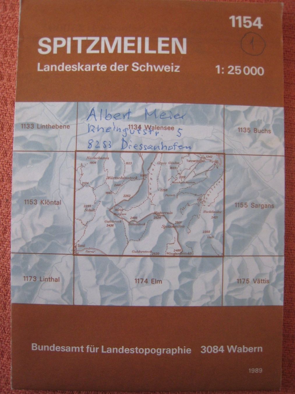 Landkarten & Atlanten: Landeskarte der Schweiz Spitzmeilen – Gebraucht aus Lohn-Ammannsegg von elch_55