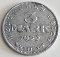 Münze Deutsches Reich 3 Mark 1922 Verfassungstag J