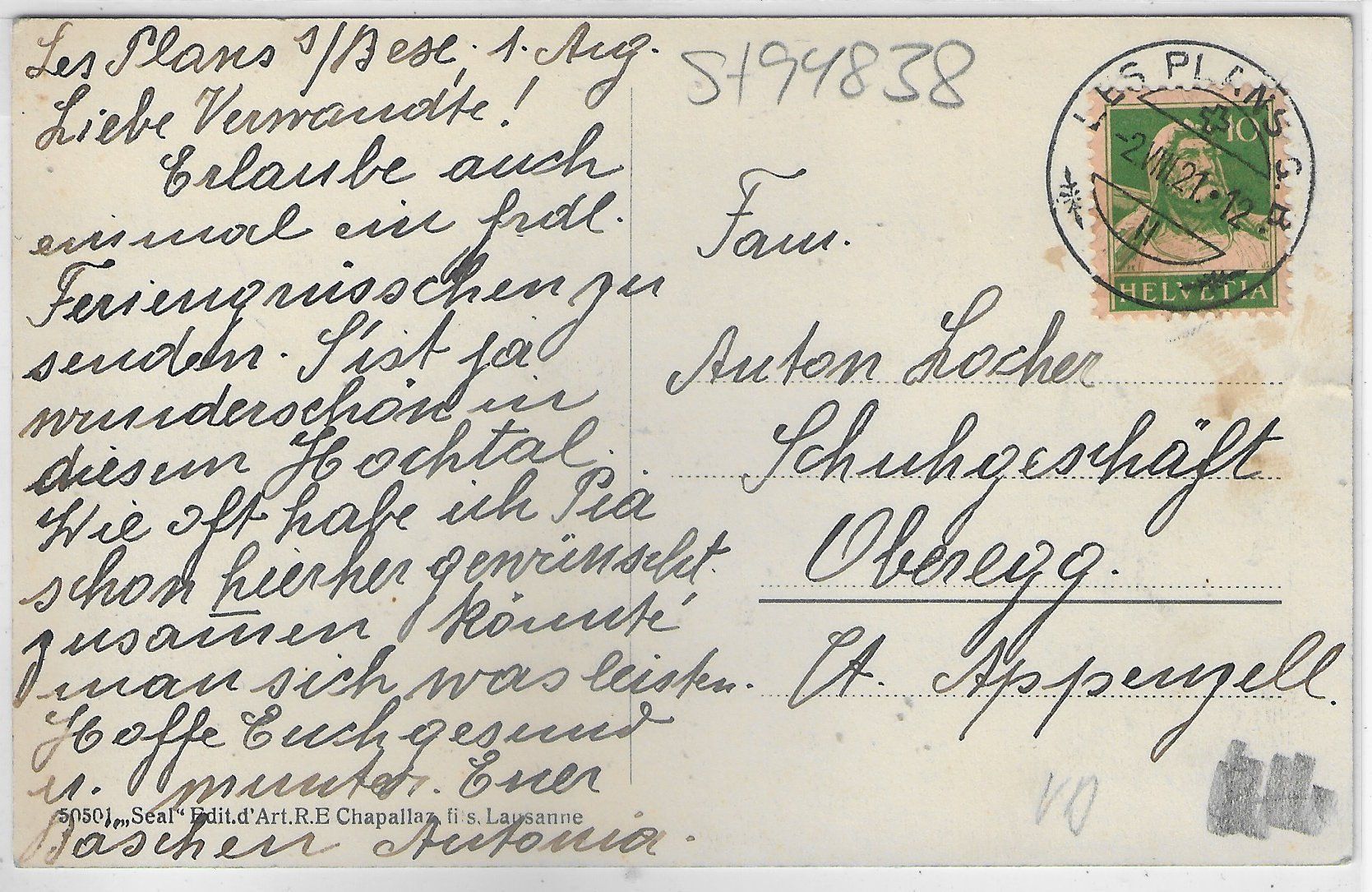 Cartoline postali: Les Plans - Hotel Tanner - coloriert – Usato da Ettingen venduto da Kartenplanet 1