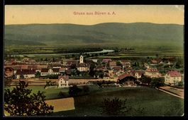 AK Büren a. A., Panorama mit Kirche