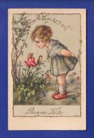ENFANT - Jeune fille et fleurs - Papillon