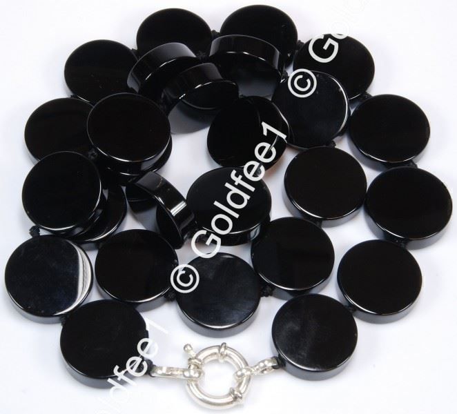Catenine: Onyx Kette ca. 53cm 925 Silber – Nuovo (secondo la descrizione) da Oberglatt ZH venduto da Goldfee1 1