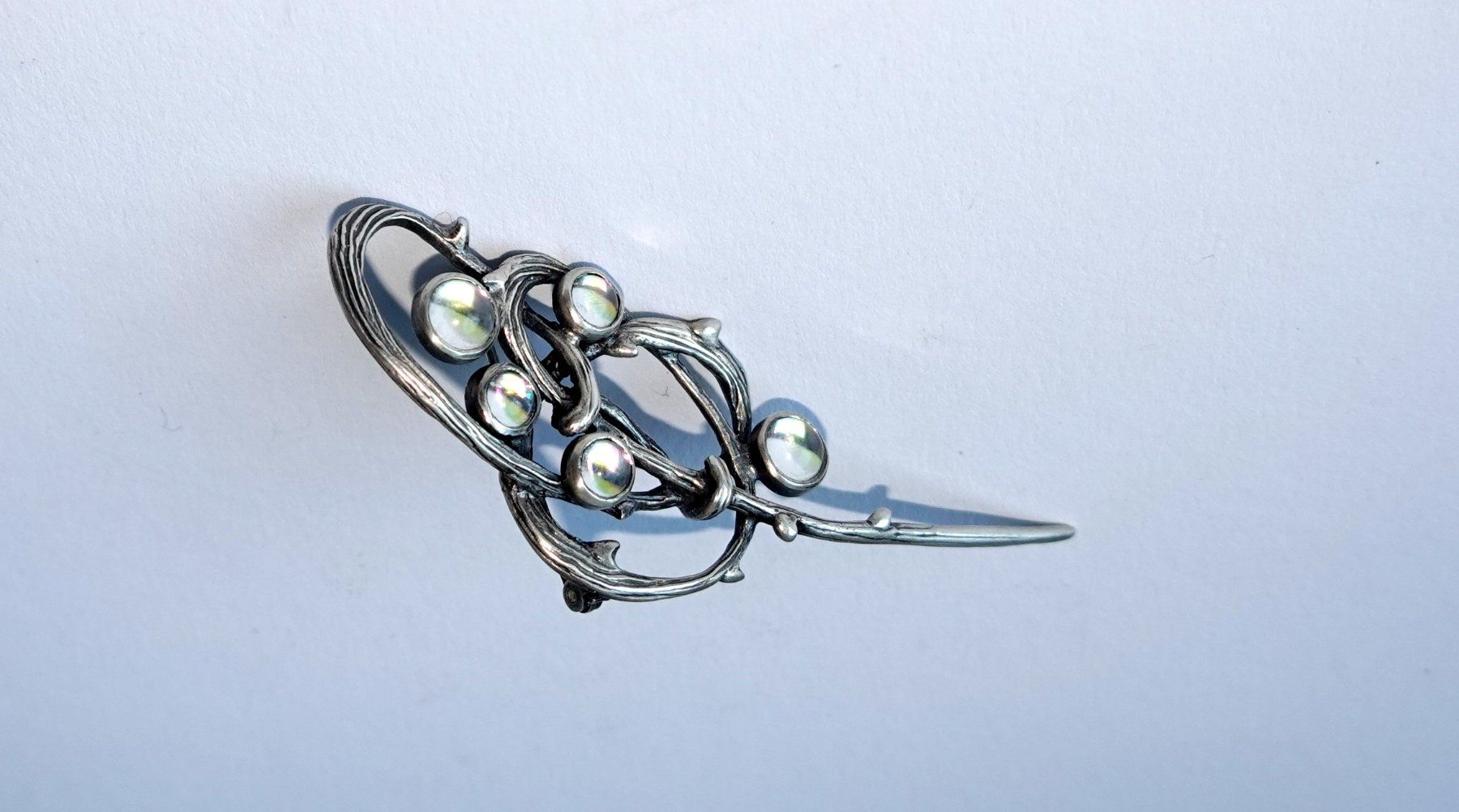 Lalique Spille & Fermagli: Broche Lalique  Silber 925 und Cabochons – Usato da Brunnen venduto da brocundfloh 8