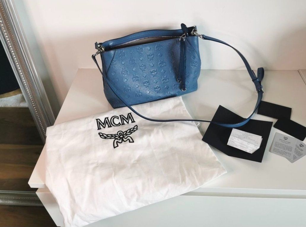 Mcm Borse da donna: MCM Klara Shoulder Handtasche Monogram Leder Blau – Usato da Schlieren venduto da ela_x7qh