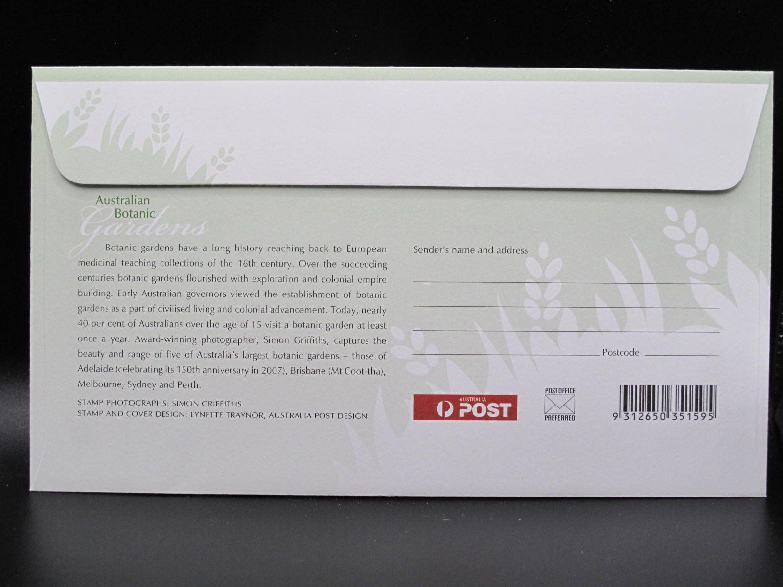 Tutti i francobolli: Australia 2007 Botanic Gardens FDC – Usato da Wil SG venduto da fva01 1