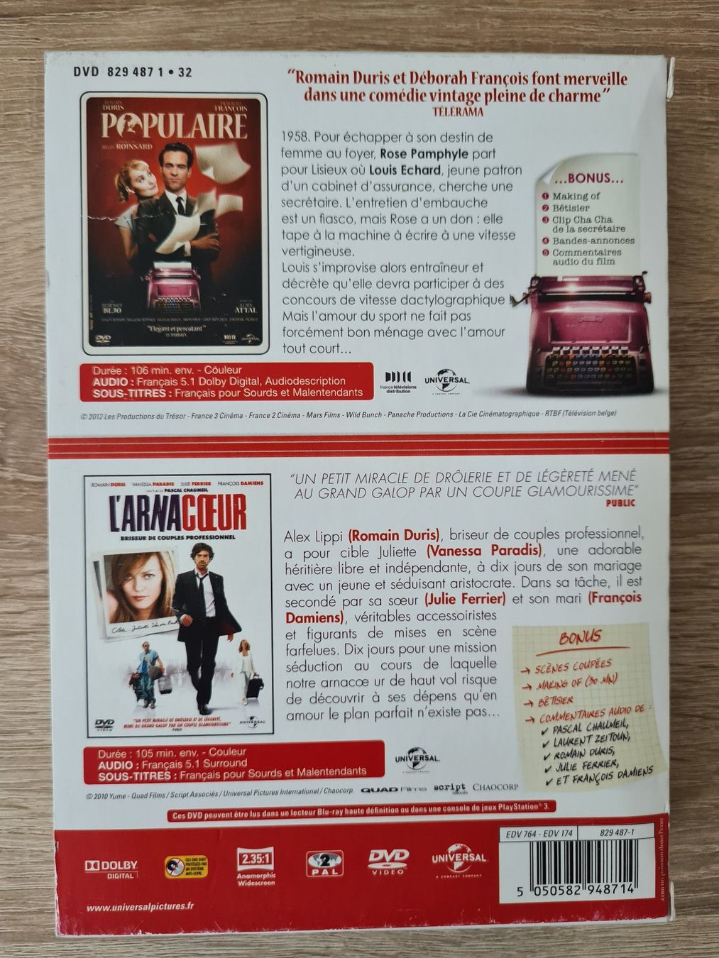 Tutti i DVDs: Populaire + L'arnacoeur + Postcard - DVD – Usato da Carouge GE venduto da Franllo 1