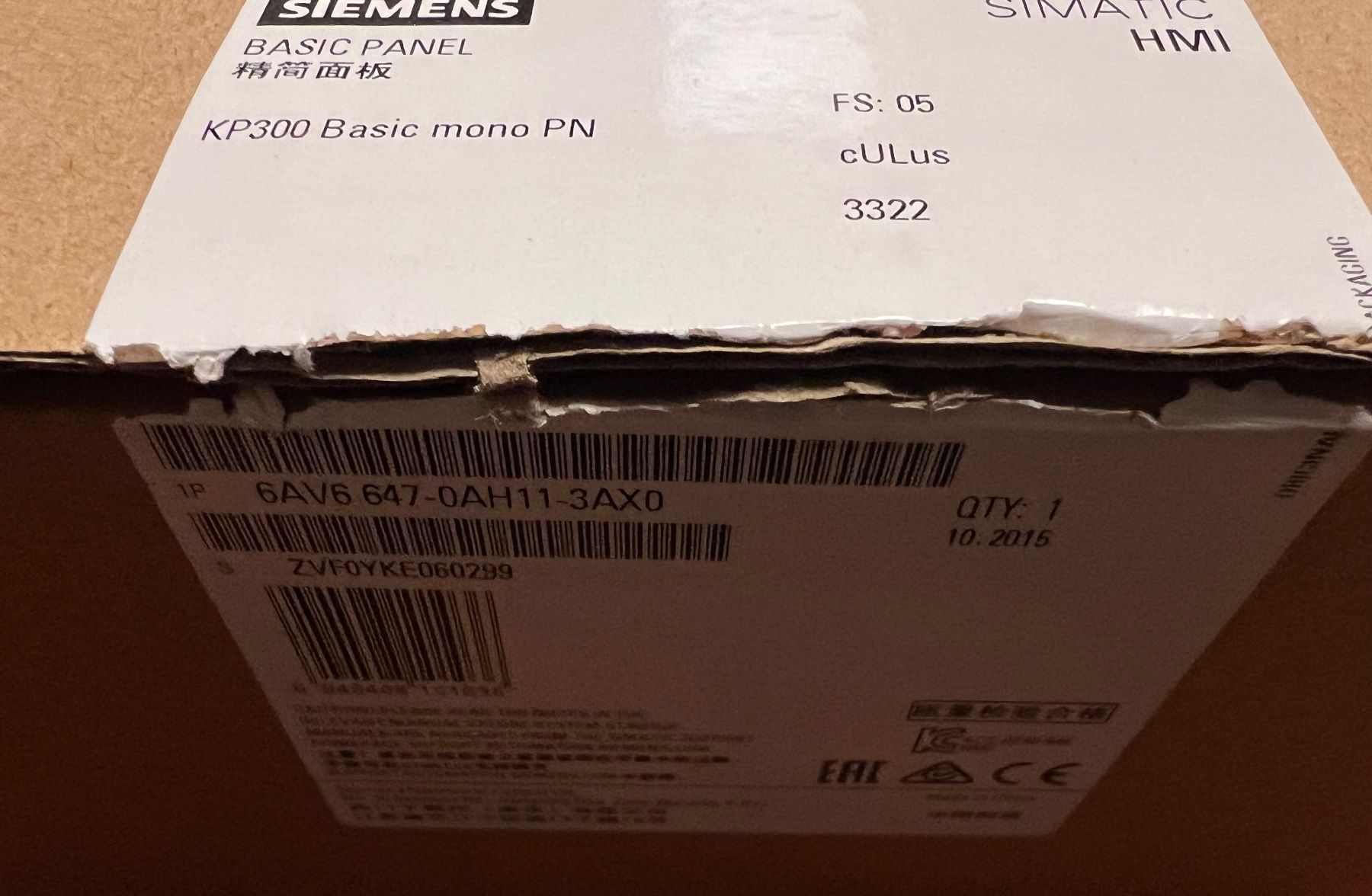 Siemens Studioequipment: Siemens Simatic KP300 Basic mono PN HMI – Neu und originalverpackt aus Romanshorn von Heizungsreglerkaufen 1