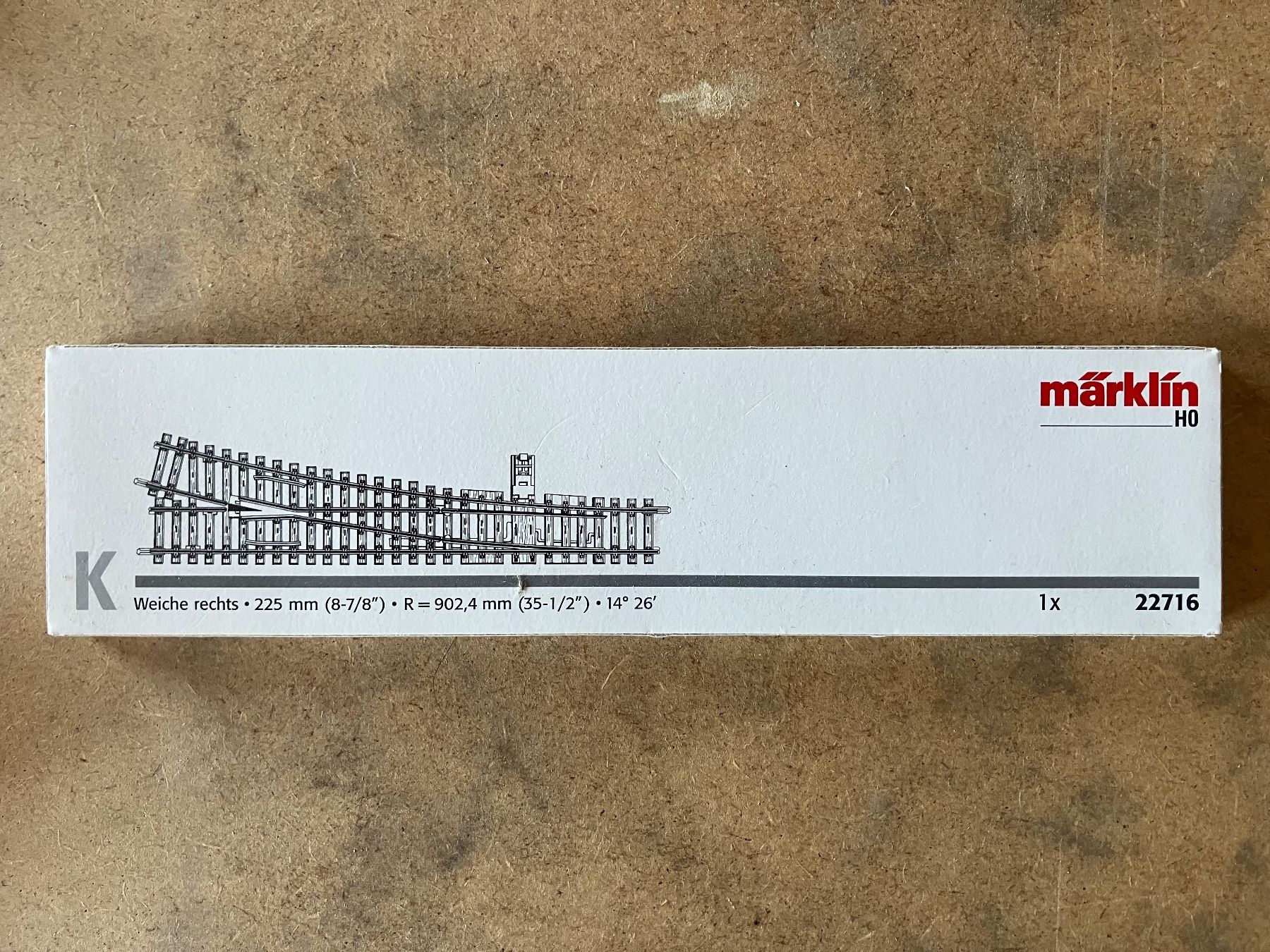 Märklin Modellini di ferrovie: K Gleis Weiche 22716 – Nuovo e nell'imballaggio originale da Mont Tramelan venduto da Oktober1958