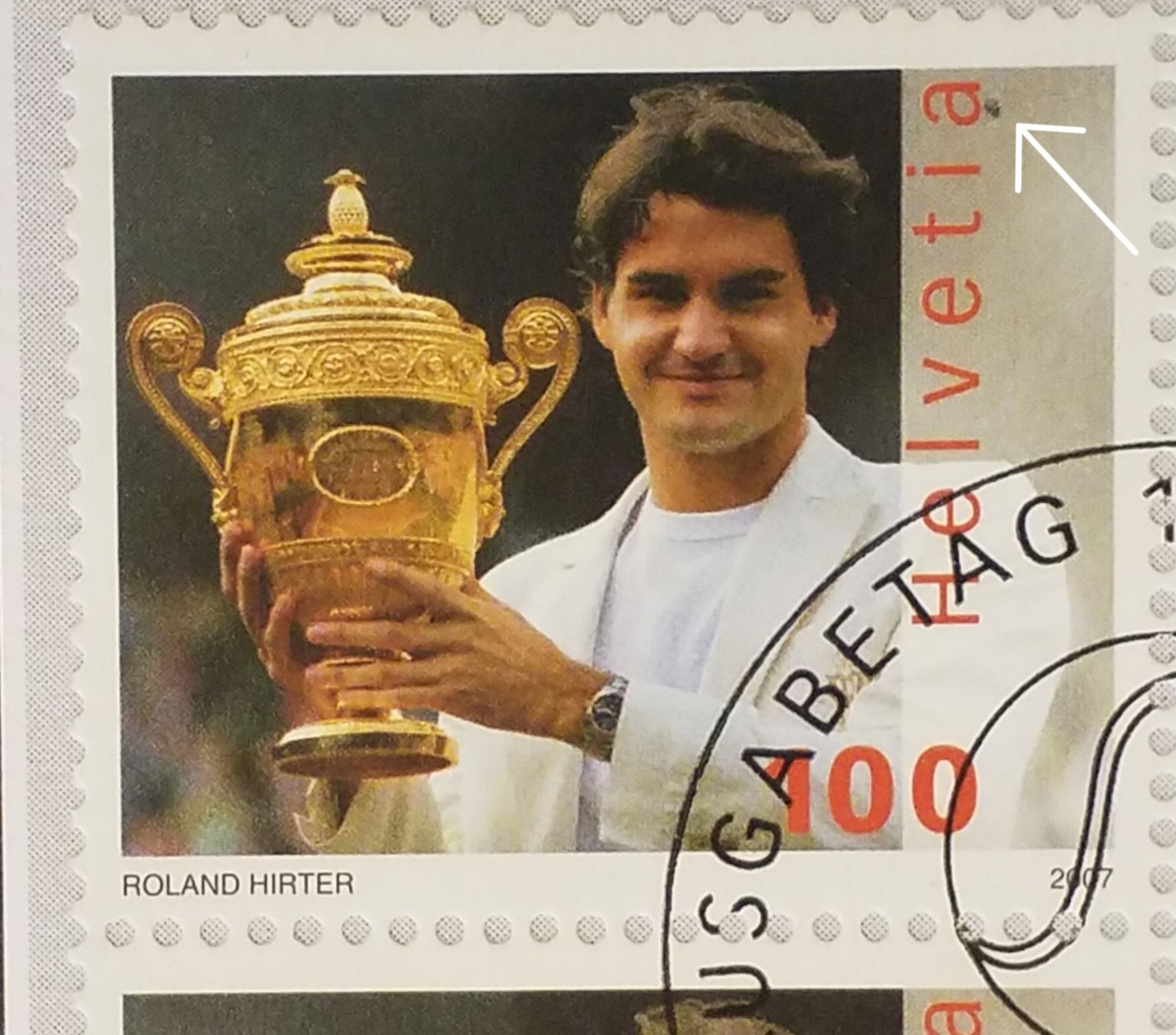 Tous les timbres: FDC mit 2 Abarten, Manschettenknopf, Retouche im 4-Block Lp – Neuf (Voir description) à Baden par Eggi 2