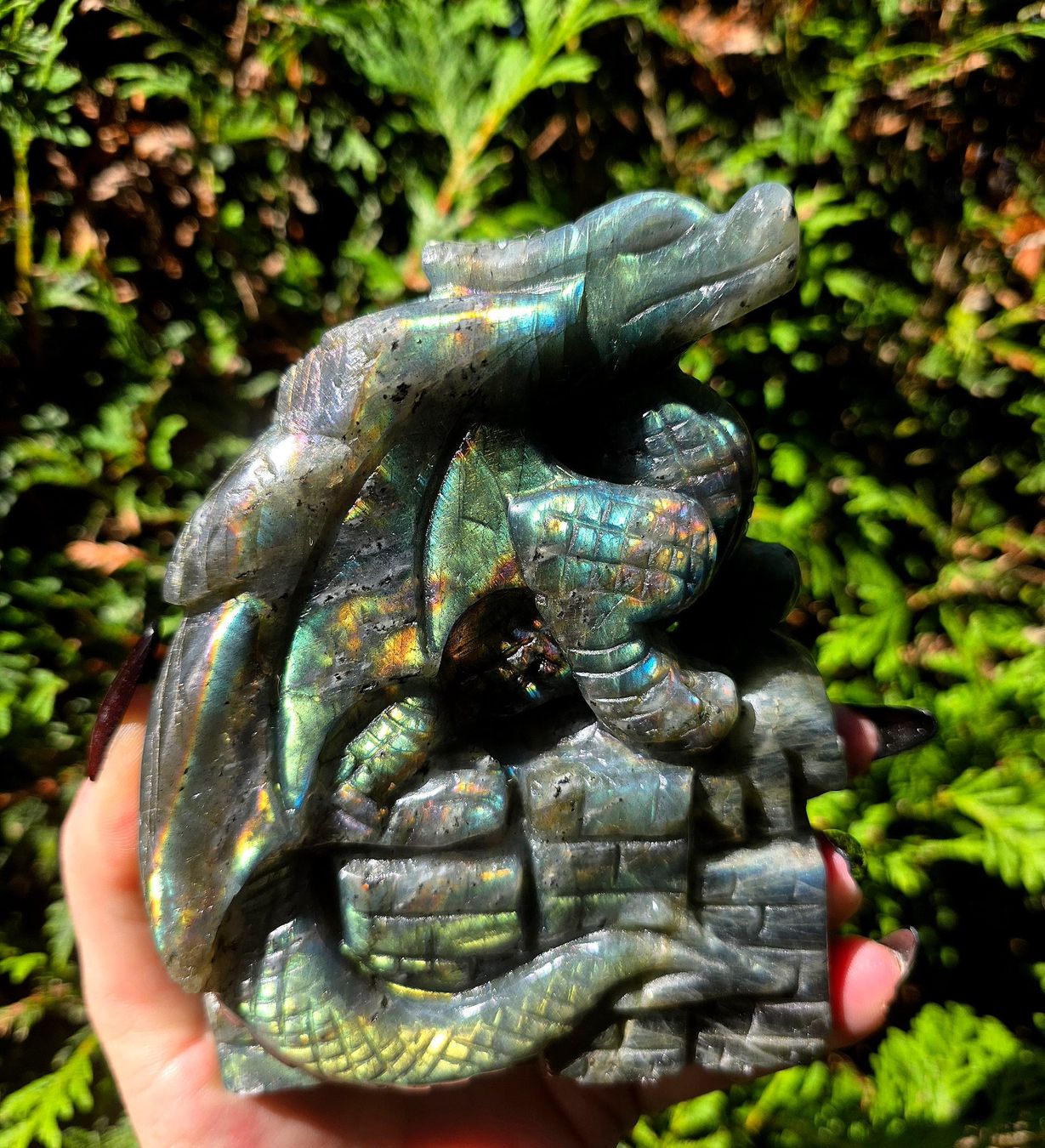 Mineralien & Heilsteine: 💙 Labradorit Drache mit Top Flash 💙883g – Neu und originalverpackt aus Matzingen von Shay_Crystalz