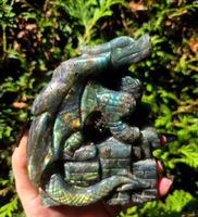💙 Labradorit Drache mit Top Flash 💙883g