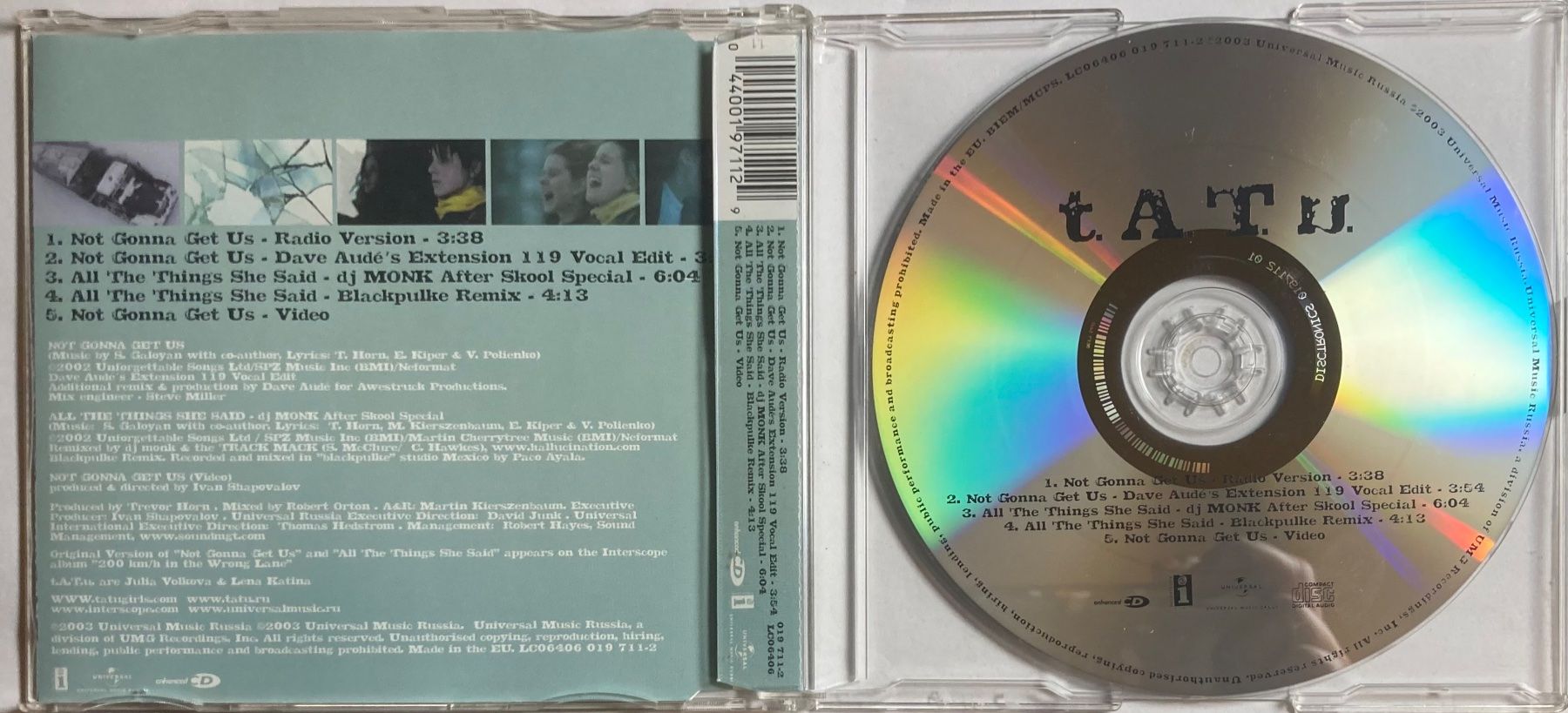 CDs: T.AT.U. - NOT GONNA GET US – Gebraucht aus Poliez-Pittet von Newtown-Records 1