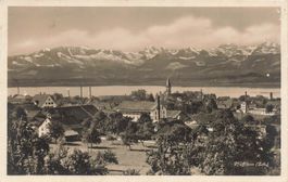 Pfäffikon (ZH) Dorfblick mit Kirche Zürichsee Ersatzstempel
