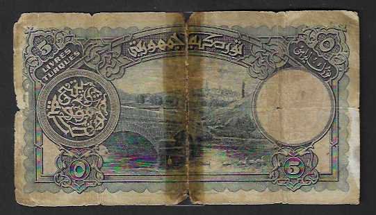 Banconote: Türkei  5  Lira  Gebraucht – Usato da Gordola venduto da coinsandnotes 1