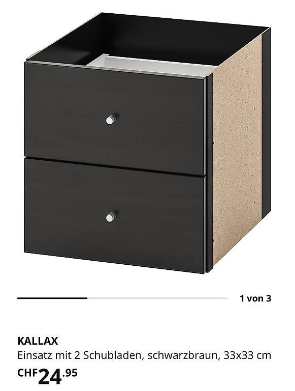 Ikea Regale: Ikea Kallax Schubladen Schwarz – Gebraucht aus Rüschlikon von Asino007 1