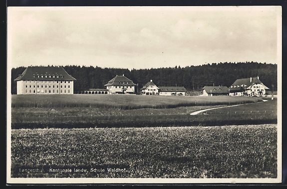 Cartoline postali: Langenthal, Kantonale landw. Schule Wald – Usato da Berlin venduto da bartko-reher