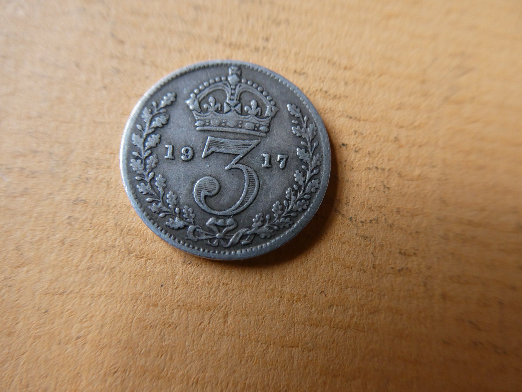 Alle Münzen: Grossbritannien 1917, 3 Pence  Silber – Gebraucht aus Hinterforst von Rohusri 1