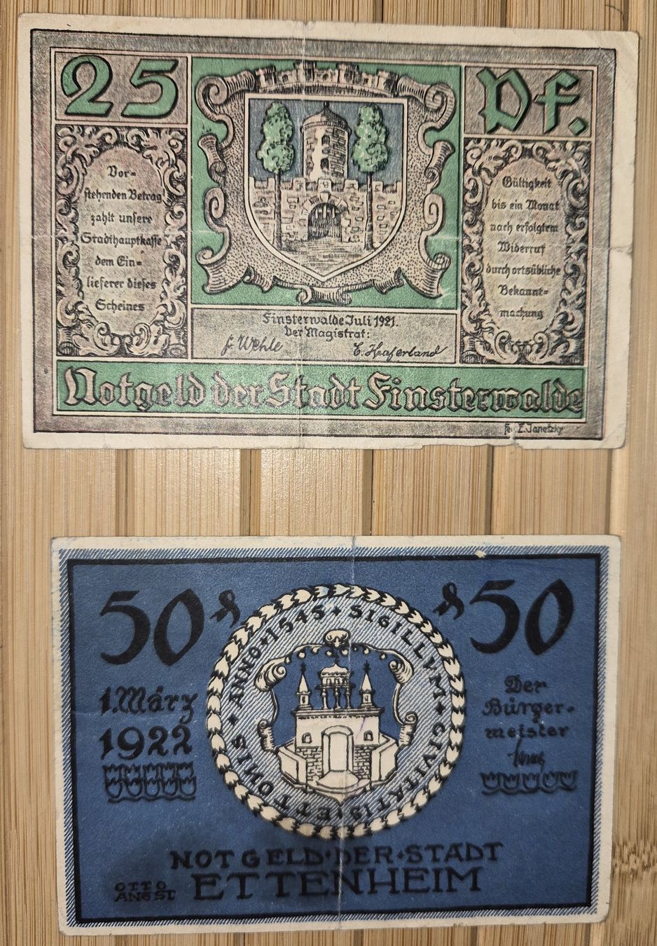 Banknoten: 4 seltene, deutsche Banknoten, antik – Gebraucht aus Basel von Kurioses 7
