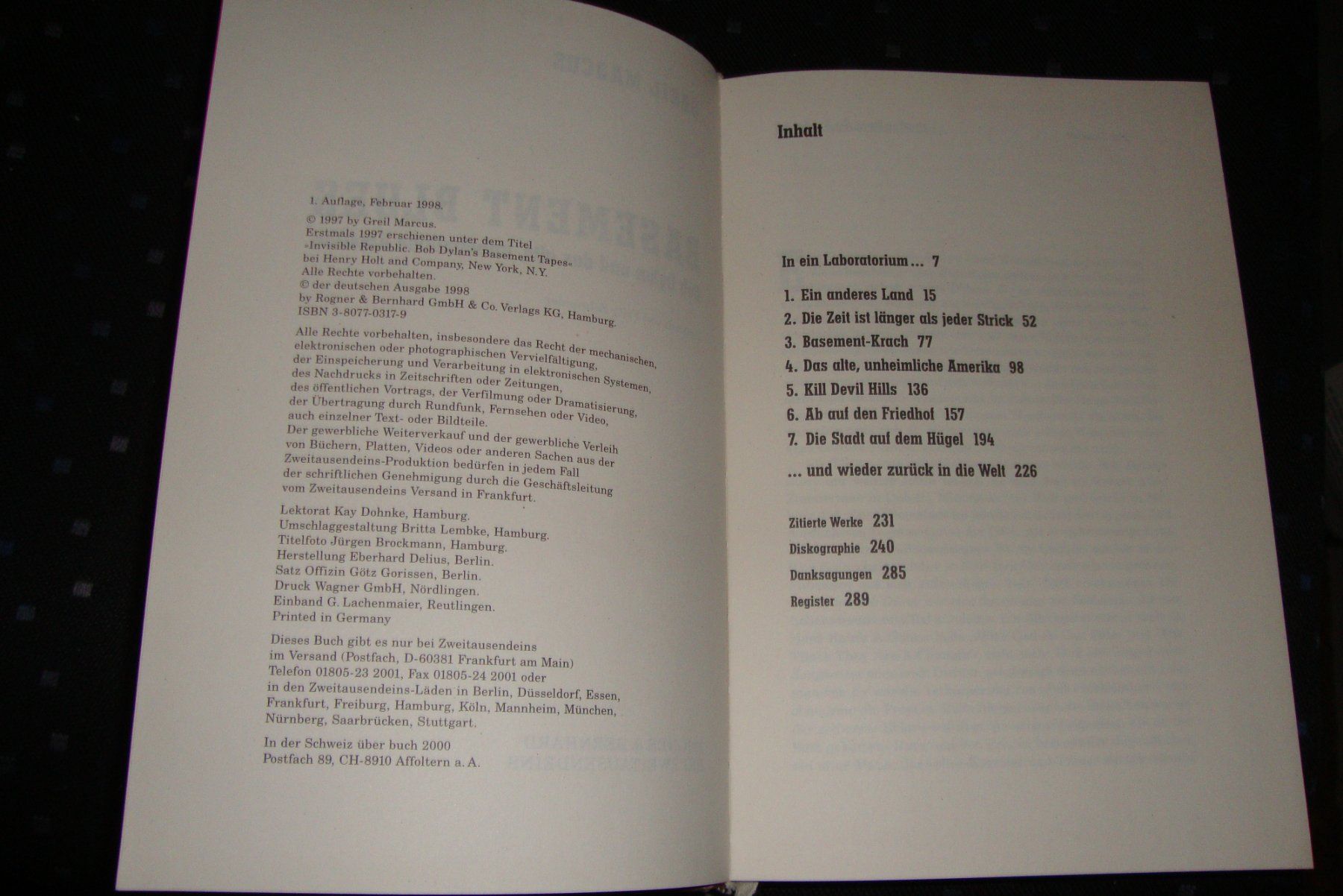 Bücher: BASEMENT BLUES - Bob Dylan & das alte unheimliche Amerika – Neu (gemäss Beschreibung) aus Bern von carola31 1